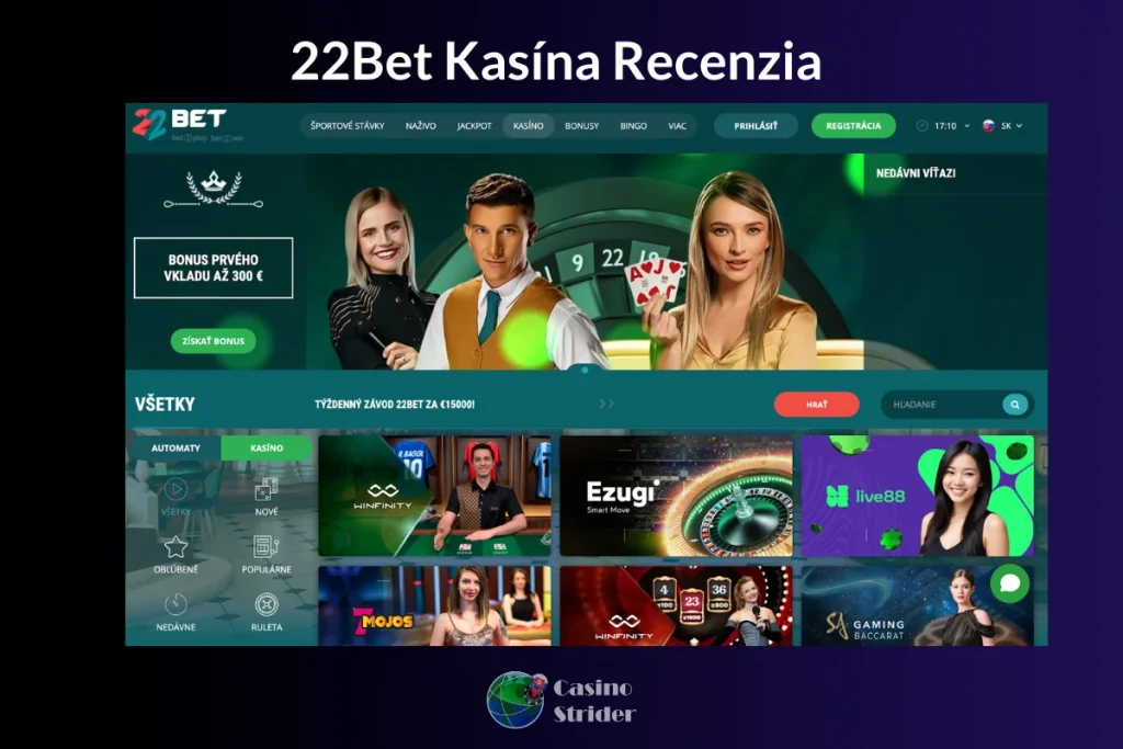 22bet Kasína Recenzia