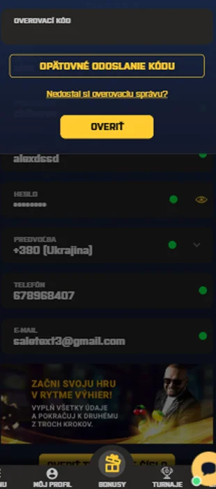 Pomocou SMS kódu