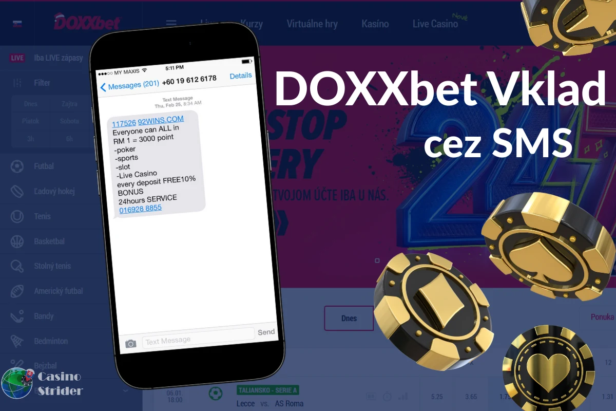 DOXXbet Vklad cez SMS