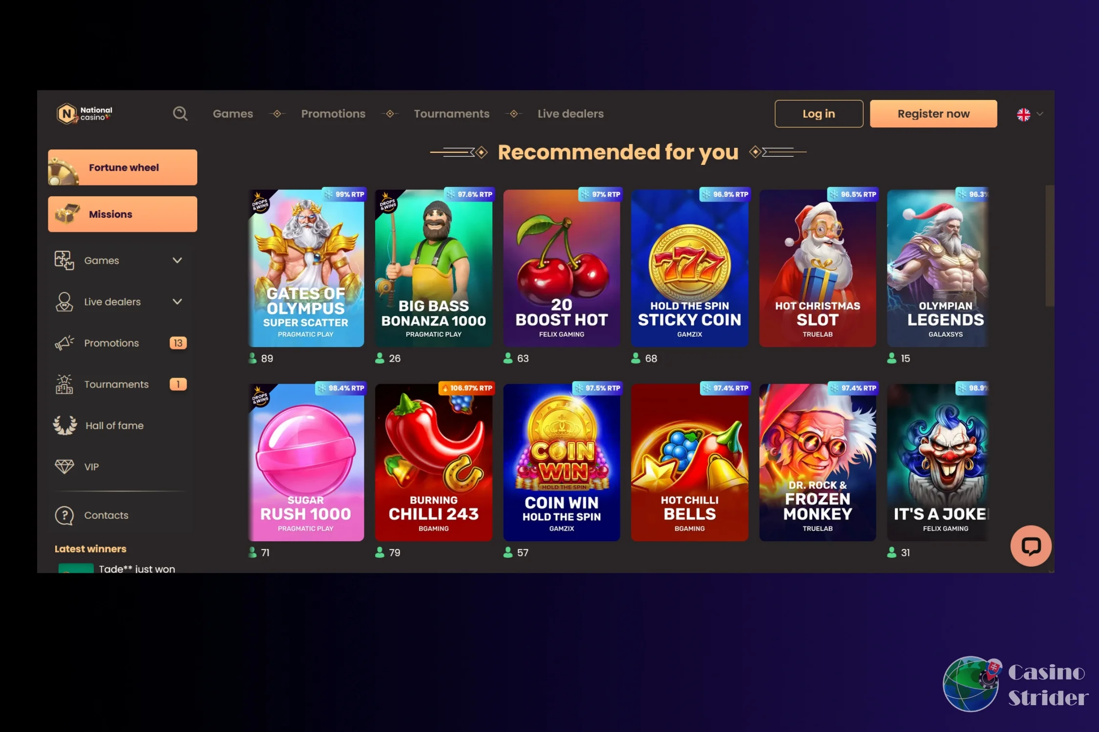 National Casino Bonus 25€
