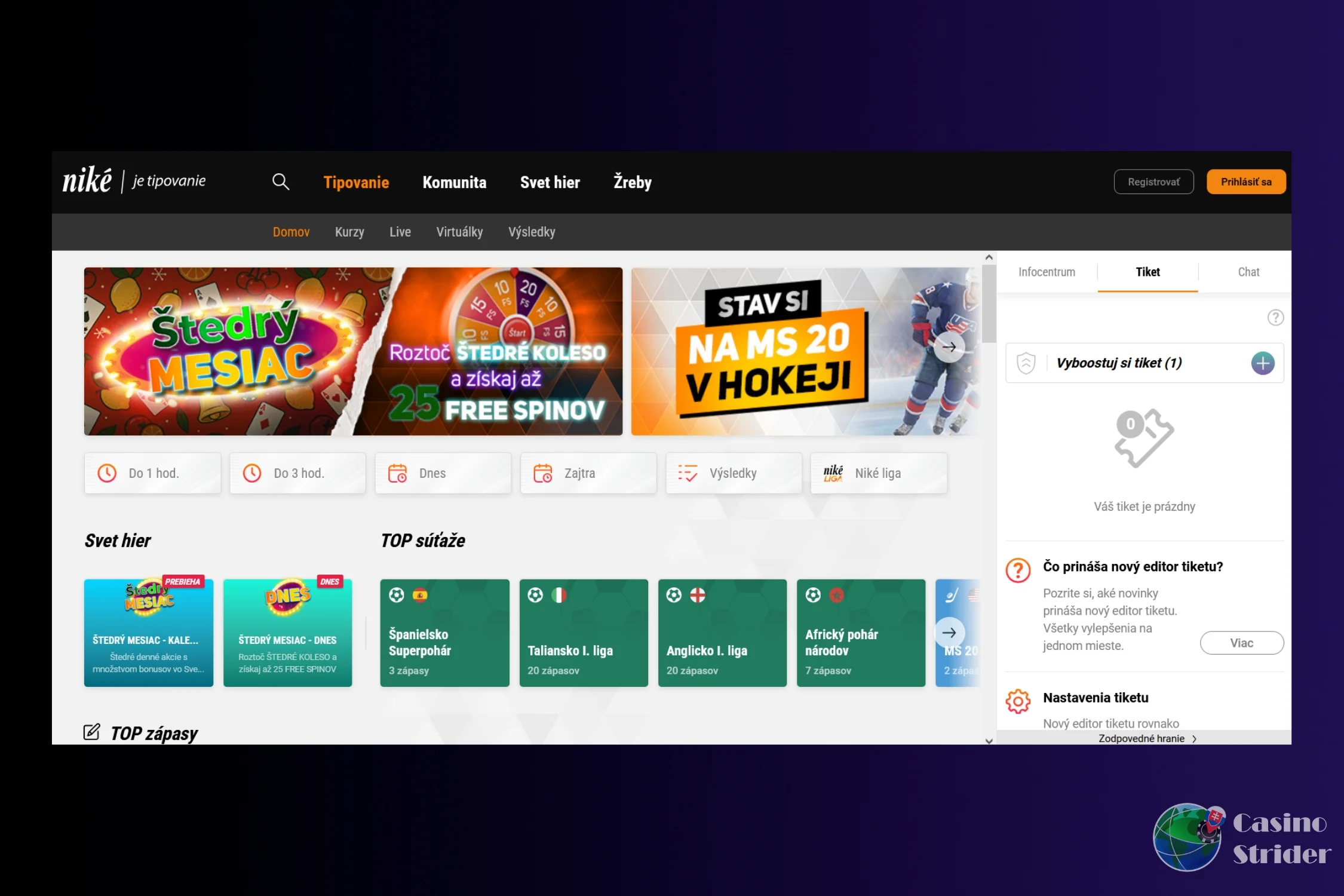 Niké Casino Bonus 25€