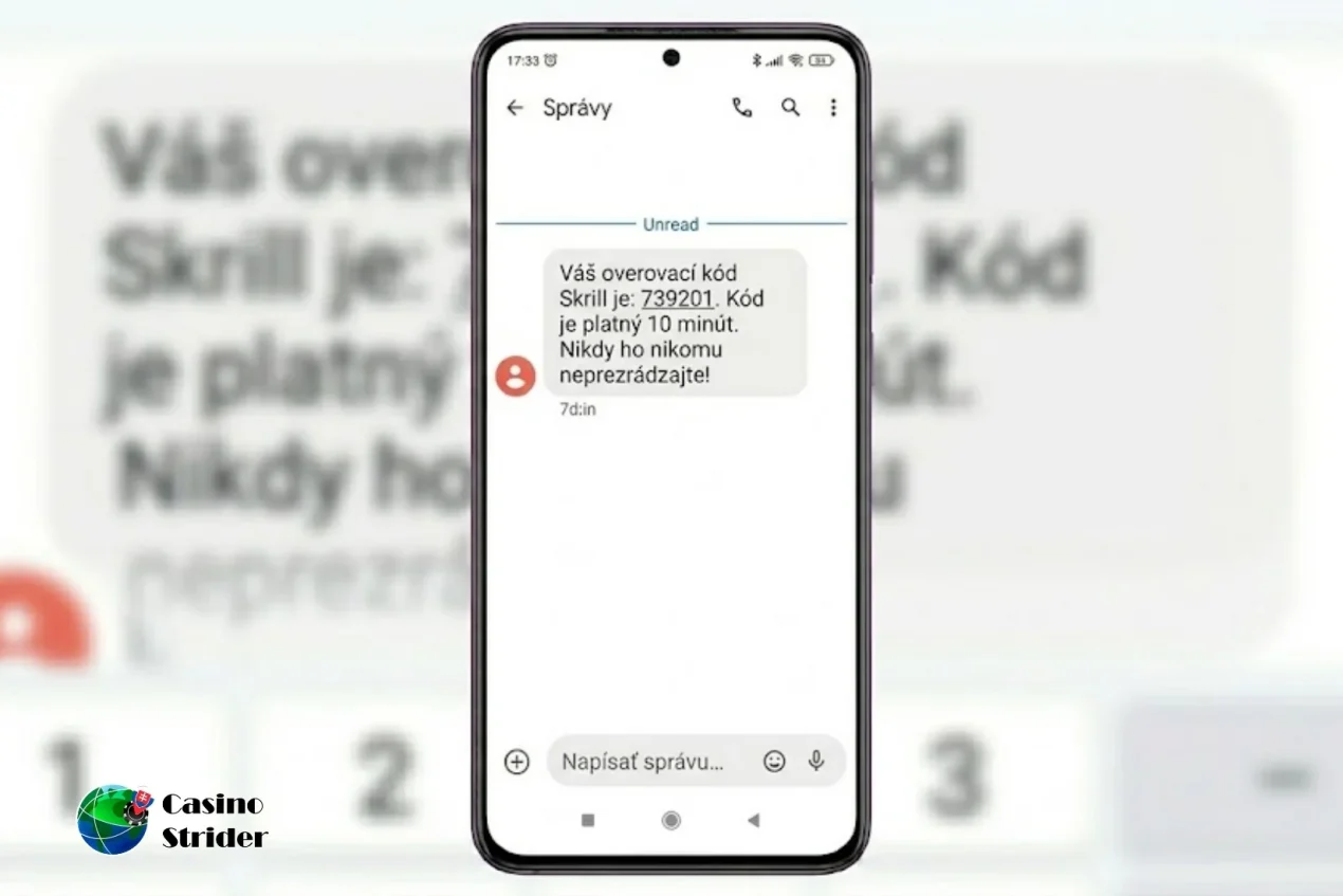 Potvrdenie poslať Peniaze SMS na Skrill účet